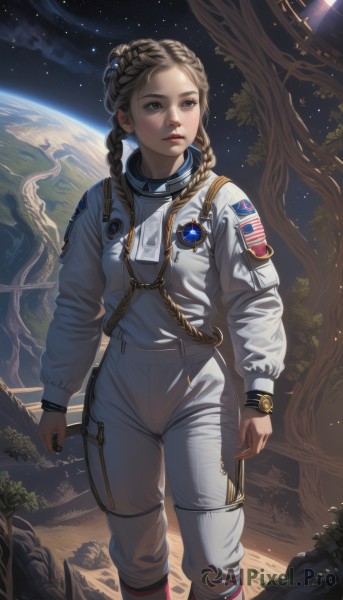 Image of a astronaut in a fresh outdoors