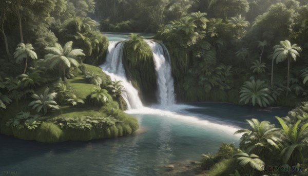 The beauty of a waterfall set in a captivating day