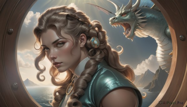 A peaceful image of a dragon in day