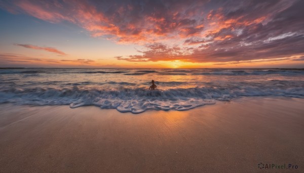The majestic beauty of a female set within a dynamic sunset outdoors