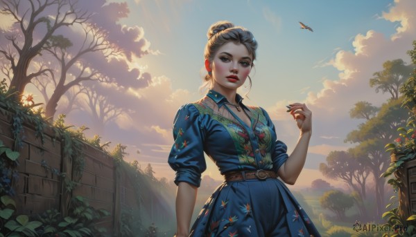 A female portrayed in a vivid day