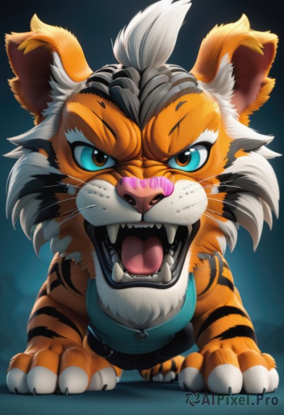 A stunning portrayal of a tiger in a lush dynamic scene