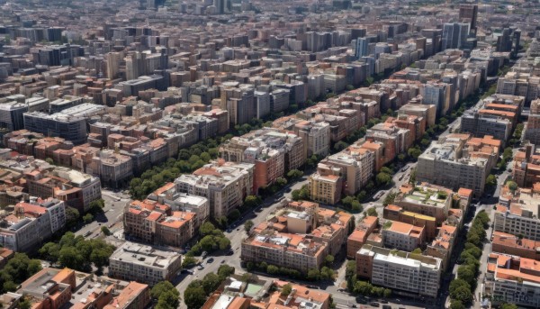 outdoors,tree,no humans,from above,building,scenery,city,cityscape,river,skyscraper,ground vehicle,motor vehicle,car,road,real world location