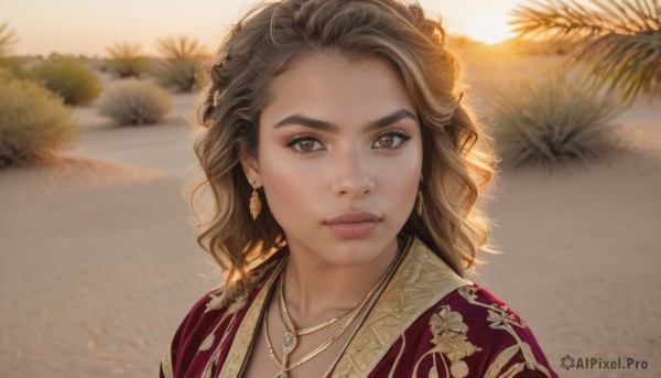 The beauty of a female set in a enchanting sunset day