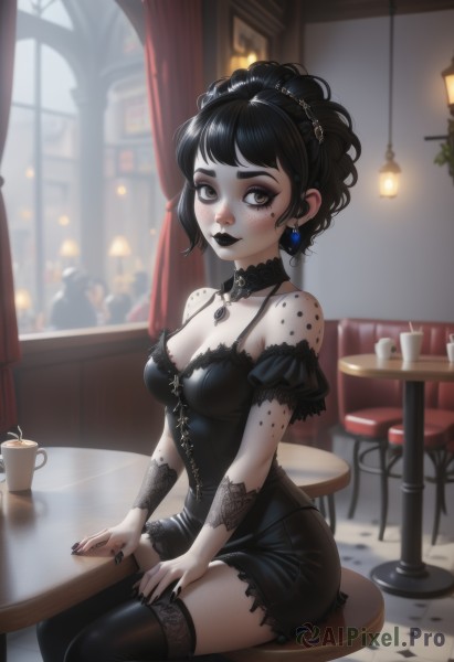 A female in a serene window