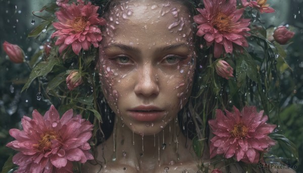 A ethereal dynamic scene featuring a female
