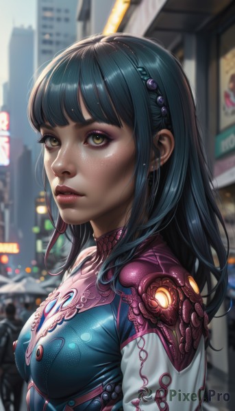 A cyborg in a picturesque day