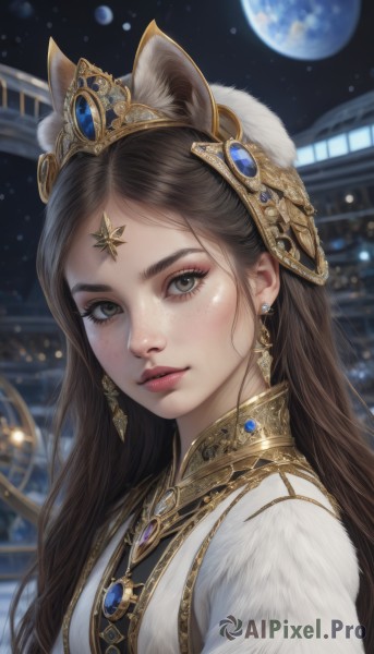 A inspiring view of a female in moon