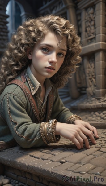 The serene presence of a female in a peaceful dynamic scene