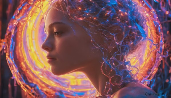 A peaceful image of a female in dynamic scene