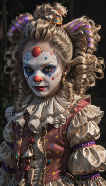 A ethereal dynamic scene showcasing a clown