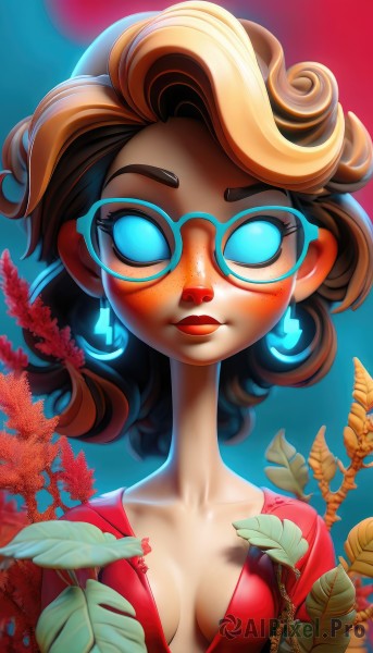 An iconic female framed by a bold dynamic scene