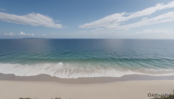 outdoors,sky,day,cloud,water,tree,blue sky,no humans,ocean,beach,plant,nature,scenery,sand,horizon,waves,shore,grass