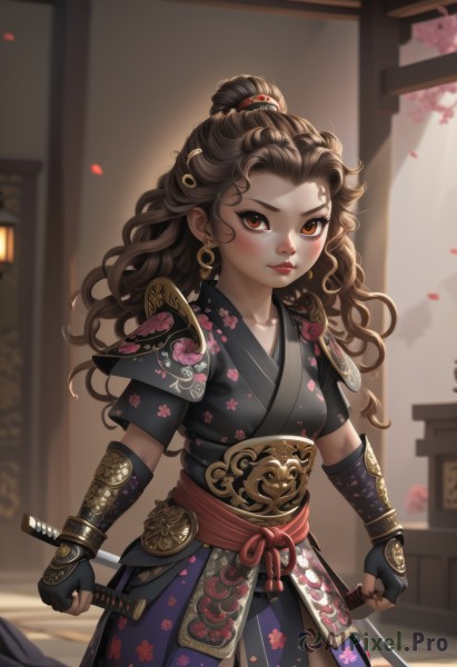A female in the heart of a majestic cherry blossoms
