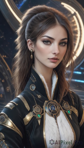 A female surrounded by a lush dynamic scene