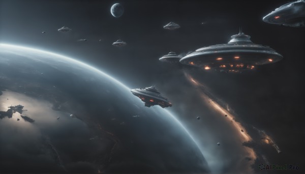 A tranquil view of a spacecraft in scenery