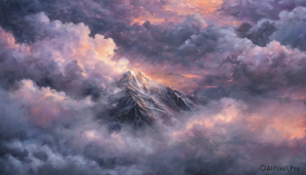 A landscape in a breathtaking rainy outdoors