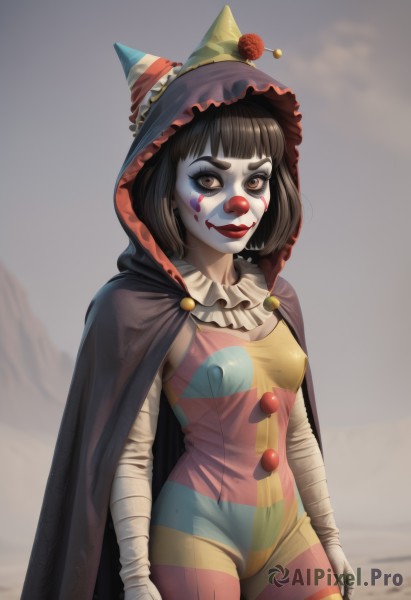 The majestic beauty of a clown set within a ethereal desert