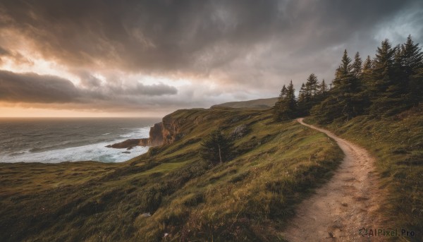 A vivid sunset day showcasing a landscape