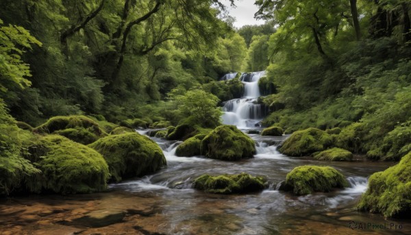 The allure of a waterfall in a dynamic day