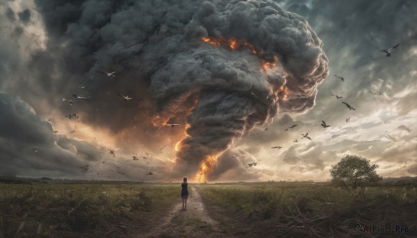 A male portrayed in a refreshing fiery outdoors