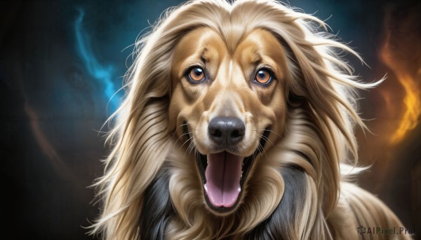 A breathtaking fiery dynamic scene featuring a dog