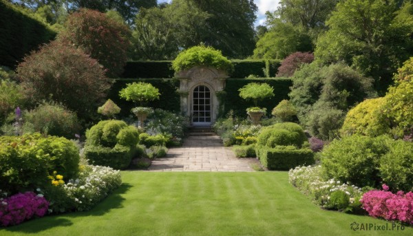 A stunning view of a garden in day