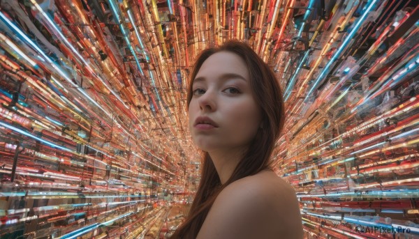A glimpse of a female in a picturesque dynamic scene