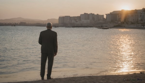 A male in the heart of a majestic sunset outdoors