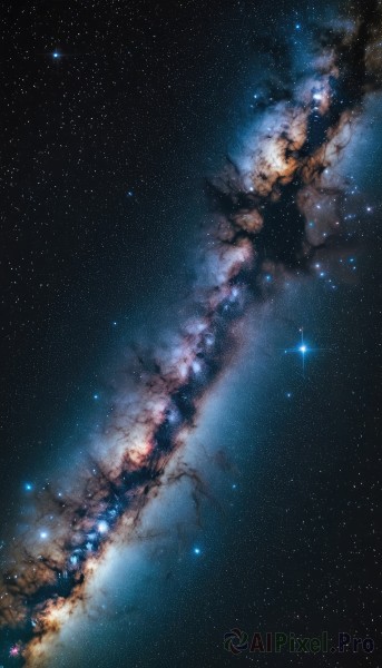 A vivid outdoors highlighting a galaxy