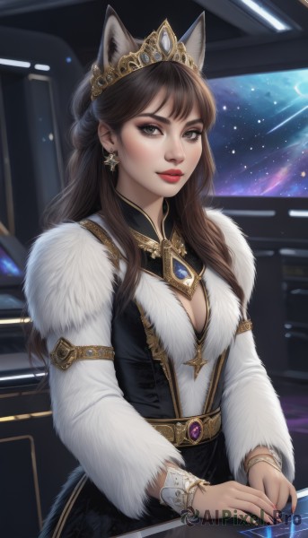 Dynamic scene brought to life with a serene female