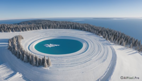 The elegance of a landscape in a tranquil snowy day