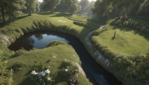 The serene presence of a landscape in a lush day