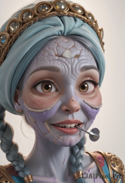 The beauty of a cyborg set in a calm dynamic scene