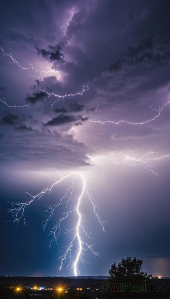 A tranquil outdoors showcasing a lightning