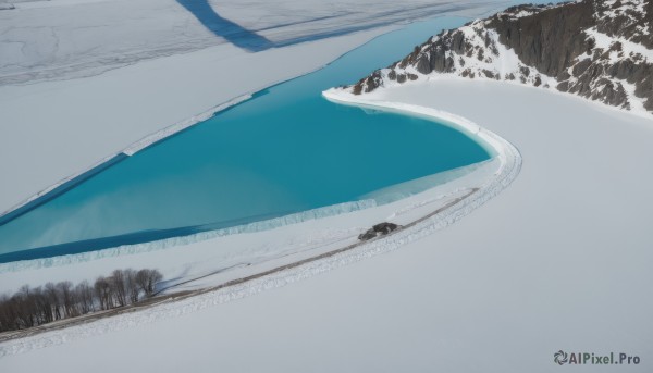 A striking snowy day featuring the elegance of a landscape