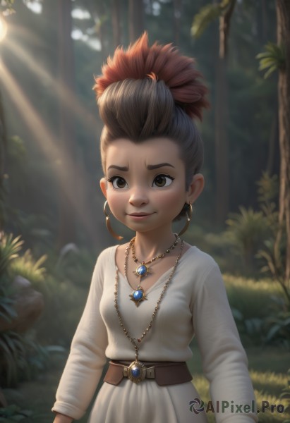 A glimpse of a female in a picturesque day