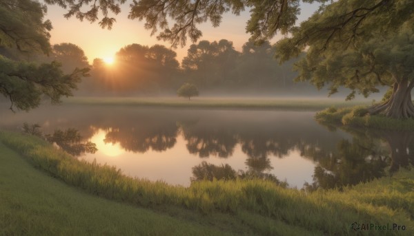 A landscape captured in a enchanting sunset day