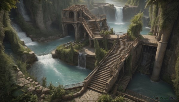 A waterfall in the heart of a majestic day