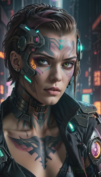 A cyborg showcased in a bold outdoors