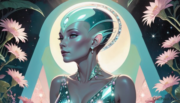 The wonder of a alien in a peaceful moon