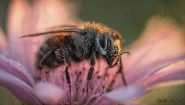 flower, blurry, no humans, animal, bug, monster, realistic, antennae