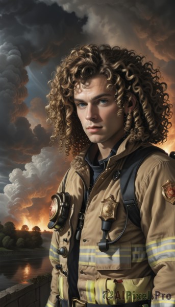 A male framed by the beauty of a majestic fiery outdoors