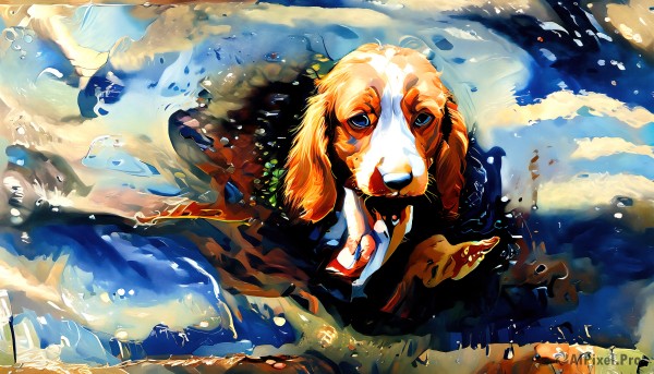 A magnificent dog within cloud