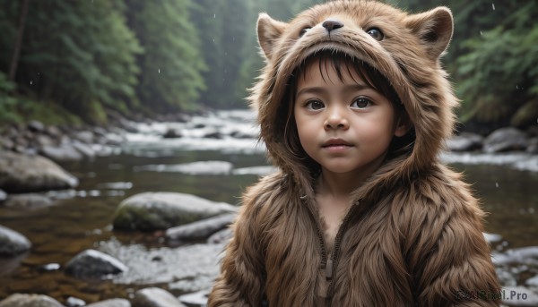 A breathtaking snowy day with a child