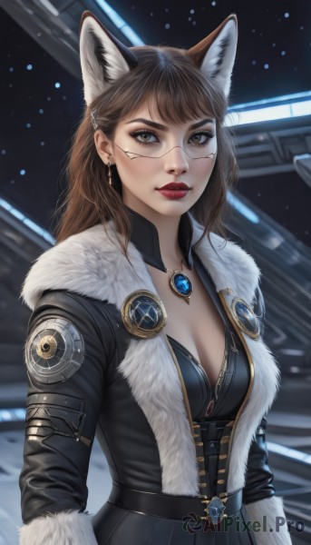A female in a picturesque dynamic scene