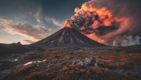 A delightful capture of a landscape within sunset outdoors
