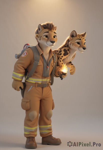 A captivating male within fiery dynamic scene