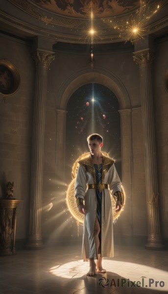 Dynamic scene brought to life with a serene male