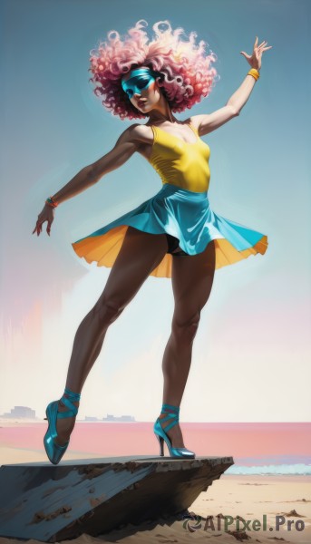 A female set against the backdrop of a serene day